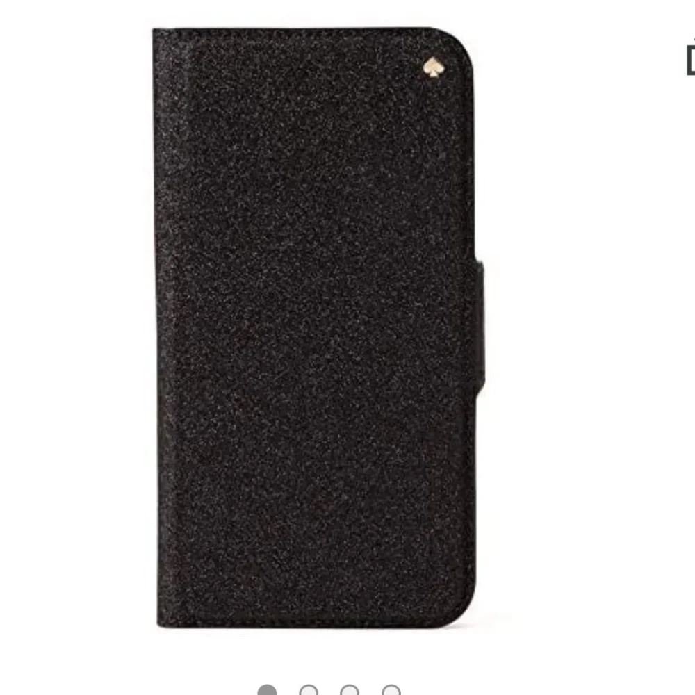 Kate Spade New York Black Glitter Wrap Folio Black iPhone XS Folio Case